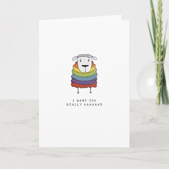 Cartes Pour Fêtes Annuelles LGBT | Saint Valentin | Mouton | fierté | (Devant)