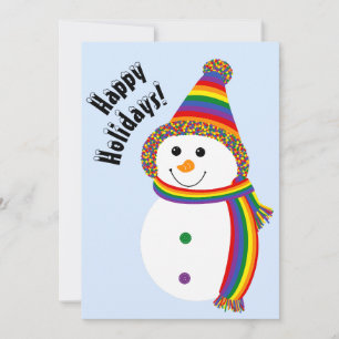Cartes Pour Fêtes Annuelles LGBTQ+ Fierté Snowman Snowperson Joyeux Vacances