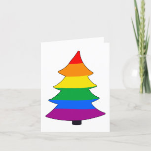 Cartes Pour Fêtes Annuelles LGBTQ+ Rainbow Pride Holigay Tree