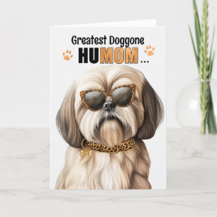 Cartes Pour Fêtes Annuelles Lhasa Apso Dog Best HuMOM Fête des Mères