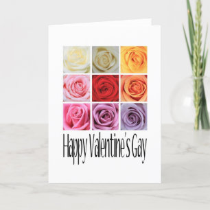 Cartes Pour Fêtes Annuelles L'homosexuel heureux de Valentine, roses