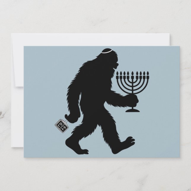 Cartes Pour Fêtes Annuelles L'Humour juif Bigfoot Hanoukka Chanukah Hilarié (Devant)
