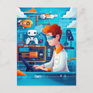 Cartes Pour Fêtes Annuelles L'IA et la robotique rêvent pour les enfants