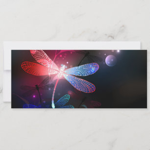 Cartes Pour Fêtes Annuelles libellule rouge brillante
