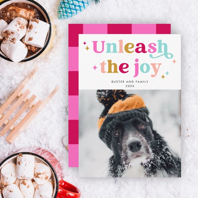 Cartes Pour Fêtes Annuelles Libérer La Joie | Retro Christmas Pet Photo (Créateur téléchargé)