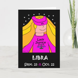 CARTES POUR FÊTES ANNUELLES LIBRA - ZODIAC GREETING CARD