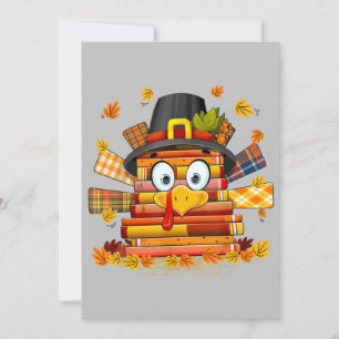 Cartes Pour Fêtes Annuelles Librairie Lecteur de livre Funny Turquie Thanksgiv