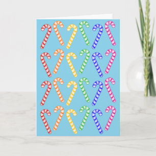 Cartes Pour Fêtes Annuelles Ligne de Sucres de canne arc-en-ciel