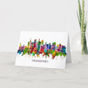 Cartes Pour Fêtes Annuelles Ligne Skyline Francfort-Allemagne