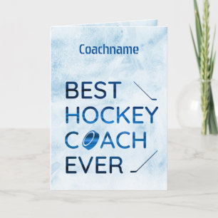 Cartes Pour Fêtes Annuelles Lignes bleues - Meilleur entraîneur de hockey jama