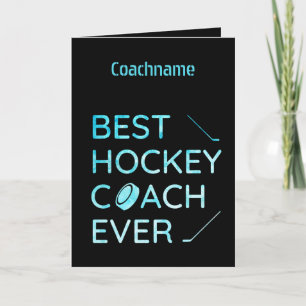 Cartes Pour Fêtes Annuelles Lignes bleues - Meilleur entraîneur de hockey jama