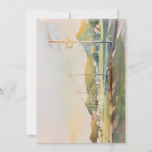 Cartes Pour Fêtes Annuelles Lignes d'alimentation dans l'aquarelle