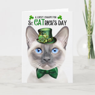 Cartes Pour Fêtes Annuelles Lilac Point Siamese Lucky Charm St CATrick's Day