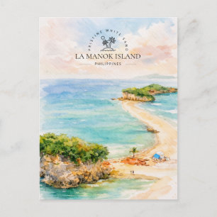 Cartes Pour Fêtes Annuelles L'île Manok Philippines   Souvenir à l'aquarelle