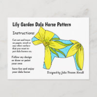 Lily Garden Dala Horse Motif à partager