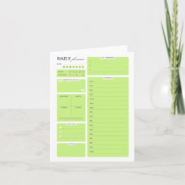 Cartes Pour Fêtes Annuelles Lime Green Minimalist Daily Planner Template