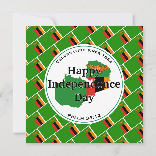 Cartes Pour Fêtes Annuelles L'INDÉPENDANCE ZAMBIENNE Célébrant LA Zambie (Devant)