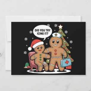 Cartes Pour Fêtes Annuelles L'Infirmière De Noël Gingerbread Homme Avez-Vous E