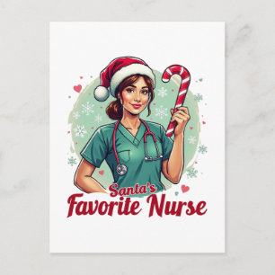 Cartes Pour Fêtes Annuelles L'infirmière préférée de père Noël
