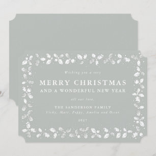 Cartes Pour Fêtes Annuelles Lino Gris Vert Imprimer Vraiment Joyeux Noël