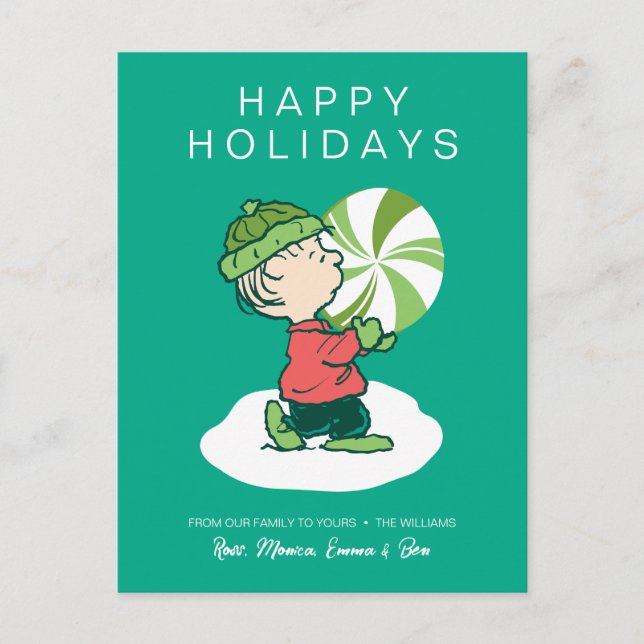 Cartes Pour Fêtes Annuelles Linus Bonbon à la Menthe (Devant)