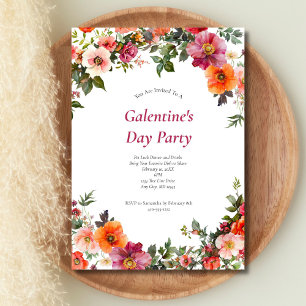 Cartes Pour Fêtes Annuelles L'invitation de la Saint-Valentin à la florale rou