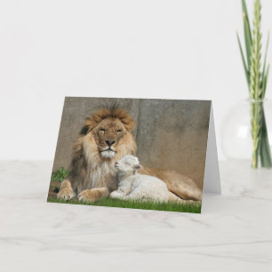Cartes Pour Fêtes Annuelles Lion et agneau
