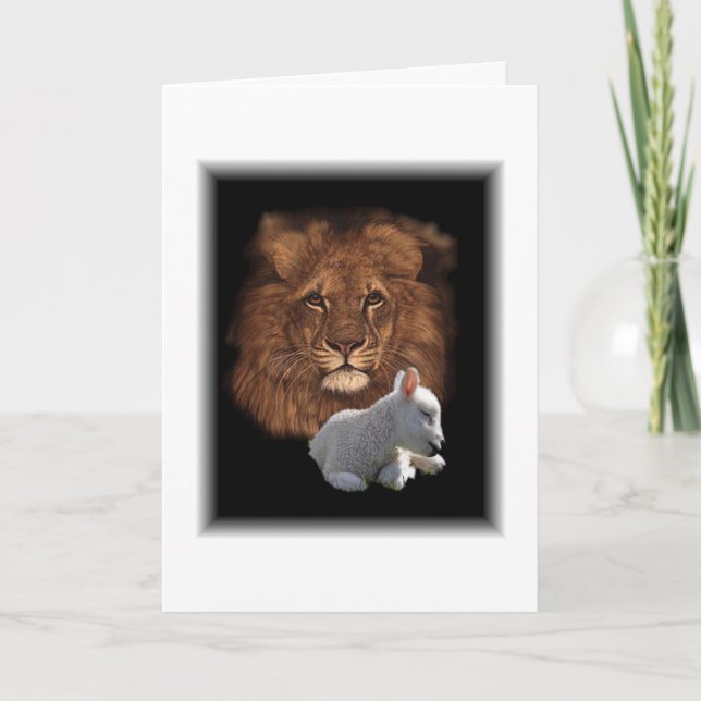 Cartes Pour Fêtes Annuelles Lion et agneau (Devant)