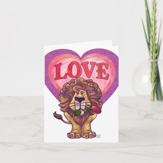 Cartes Pour Fêtes Annuelles Lion Saint Valentin (Devant)