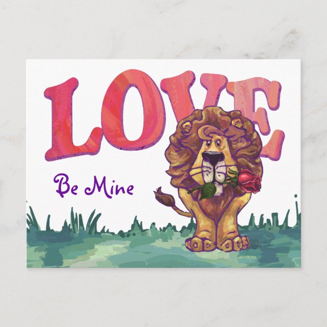 Cartes Pour Fêtes Annuelles Lion Saint Valentin (Devant)