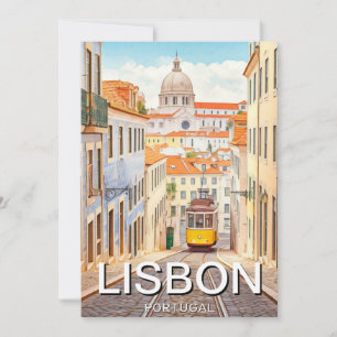 Cartes Pour Fêtes Annuelles Lisbonne Portugal Panthéon Alfama Aquarelle