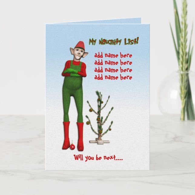 Cartes Pour Fêtes Annuelles Liste de vilains (Devant)
