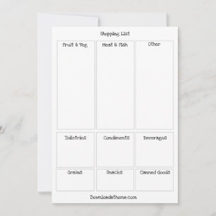 Cartes Pour Fêtes Annuelles Liste d'épicerie modifiable