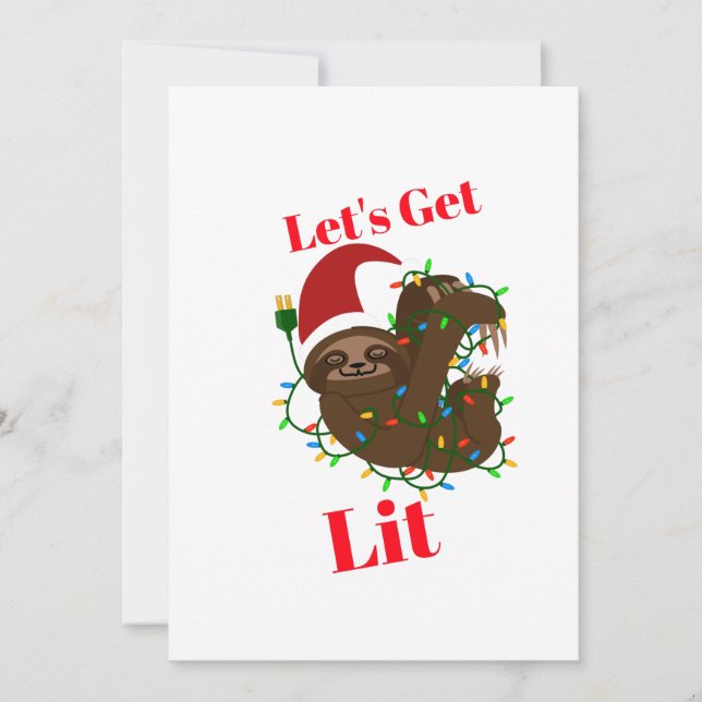 Cartes Pour Fêtes Annuelles Lit Christmas Sloth (Devant)