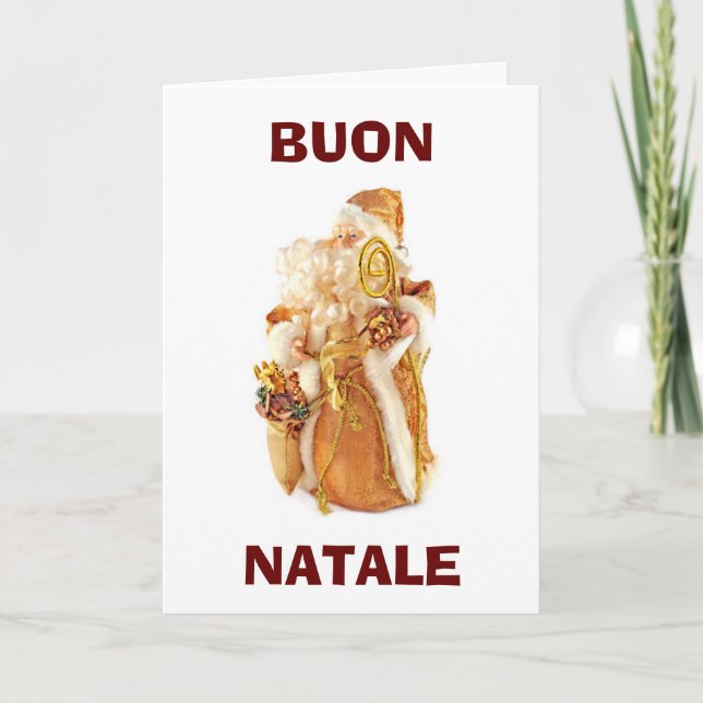 CARTES POUR FÊTES ANNUELLES L'ITALIEN PÈRE NOËL DIT QUE "BUON NATALE" EATDRINK (Devant)
