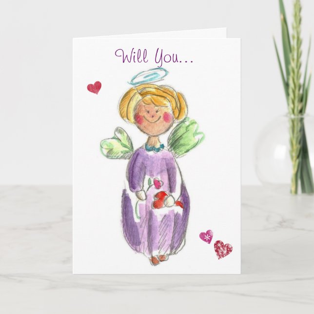 Cartes Pour Fêtes Annuelles Little Angel Tu Seras À Moi Valentine (Devant)