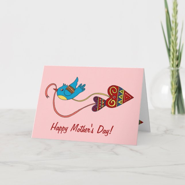 Cartes Pour Fêtes Annuelles Little Bird Ukrainian Folk Art (Devant)