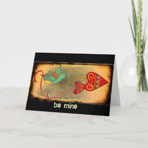 Cartes Pour Fêtes Annuelles Little Bird Valentine Ukrainien Folk Art