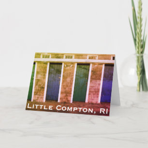 Cartes Pour Fêtes Annuelles Little Compton, RI Summer Beach Cabanas (LC)