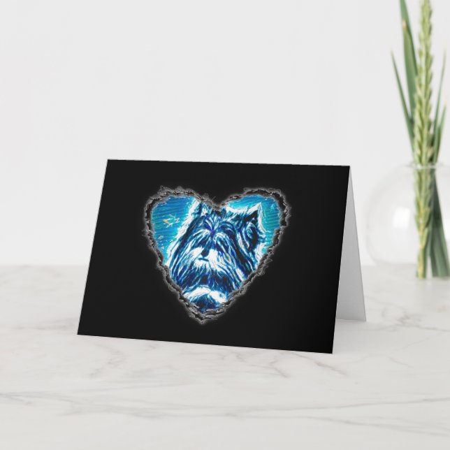 Cartes Pour Fêtes Annuelles Little Doggy en bleu (Devant)