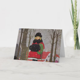 Cartes Pour Fêtes Annuelles Little Girl