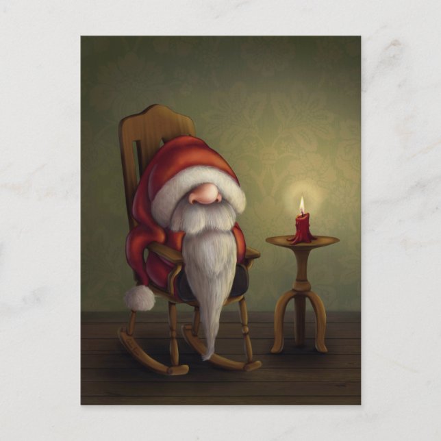 Cartes Pour Fêtes Annuelles Little Père Noël dans son fauteuil roulant (Devant)