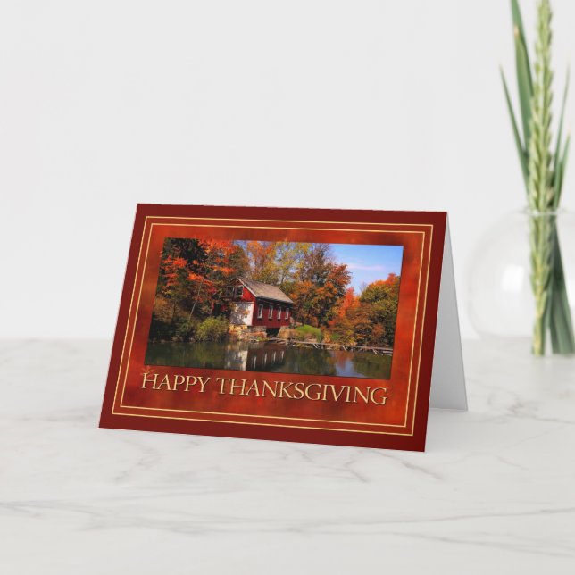 Cartes Pour Fêtes Annuelles Little Red Thanksgiving (Devant)