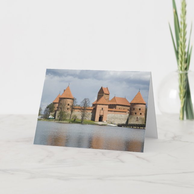 Cartes Pour Fêtes Annuelles Lituanie, Trakai. Château d'Île 2 (Devant)