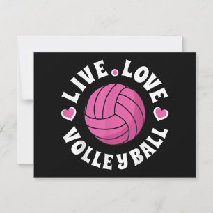 Cartes Pour Fêtes Annuelles Live Love Volleyball Pour Femmes Filles Volleyball