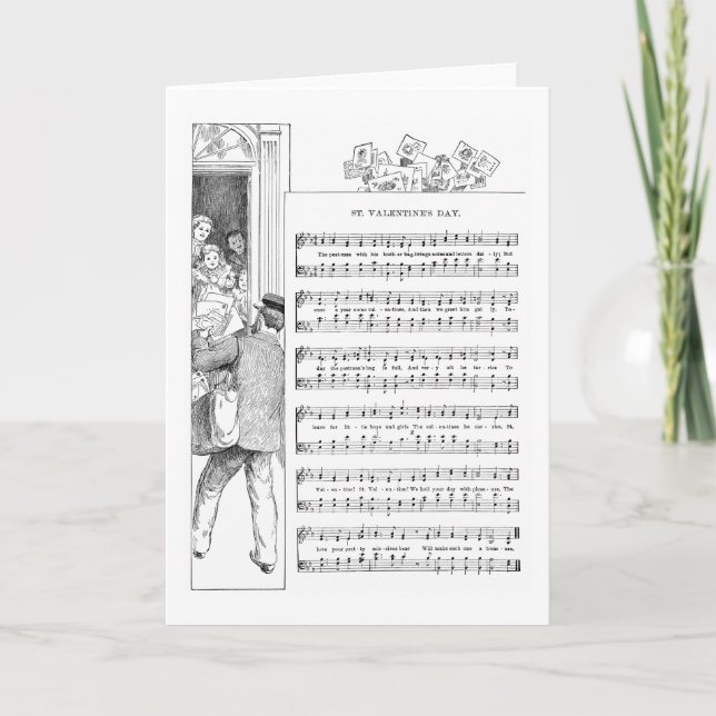 Cartes Pour Fêtes Annuelles Livraison de Valentines Chanson et musique (Devant)