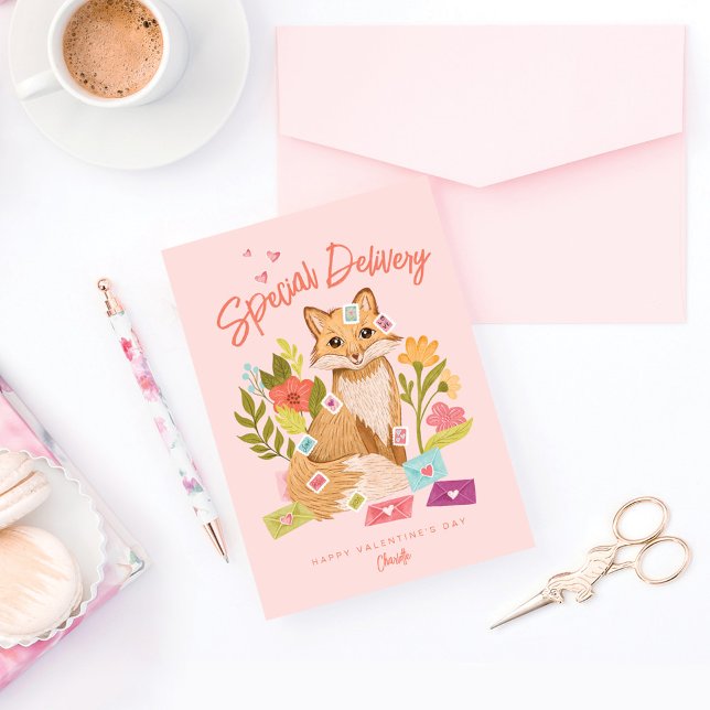 Cartes Pour Fêtes Annuelles Livraison spéciale de belles valentines Jour Fox & (Créateur téléchargé)