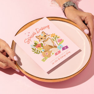 Cartes Pour Fêtes Annuelles Livraison spéciale Jote Fox & Floral Valentine's D