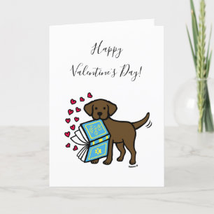 Cartes Pour Fêtes Annuelles Livre d'amour de Labrador Chocolat Saint-Valentin