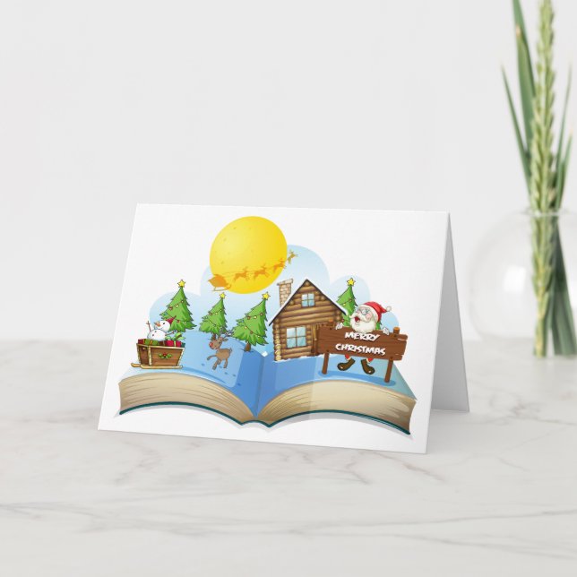 Cartes Pour Fêtes Annuelles Livre de Noël (Devant)